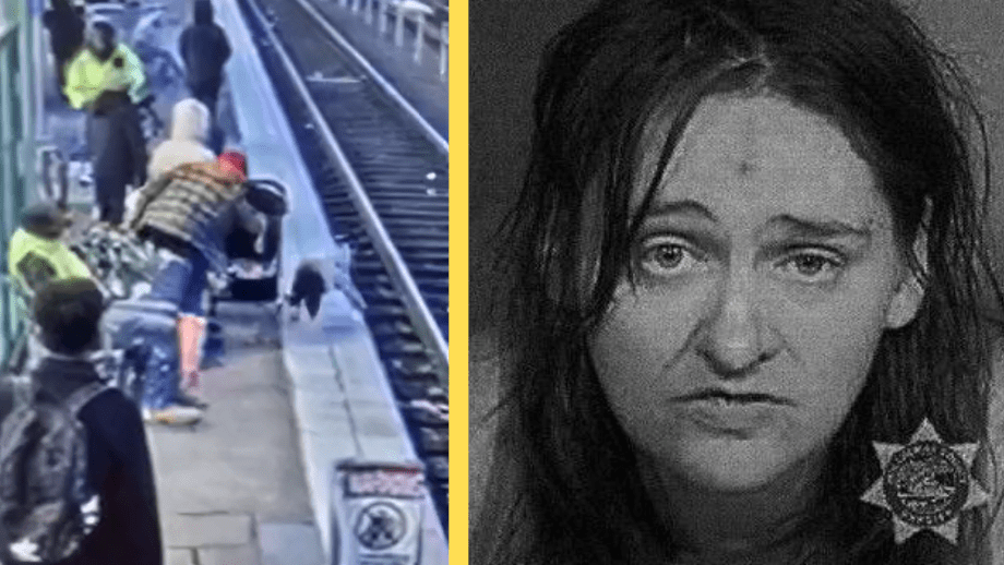 VIDEO: Kvinna knuffar ner 3-åring från perrong