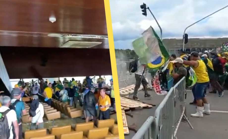 Våldsamma protester mot nye presidenten i Brasilien