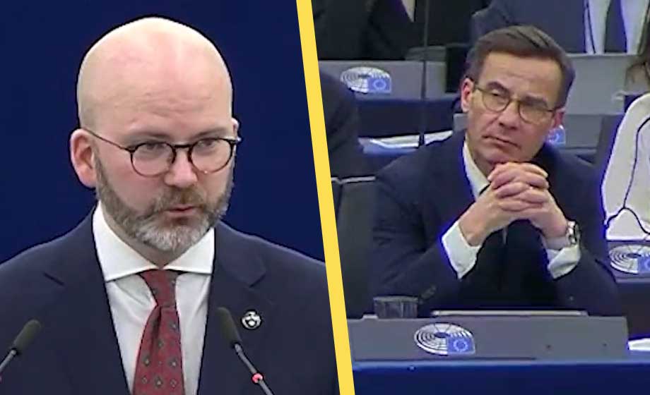 Kristersson fick SD-kritik i EU-parlamentet