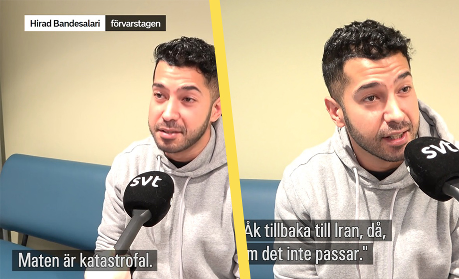 SVT besvärade: Utvisningsdömd kriminell iranier får för dålig mat