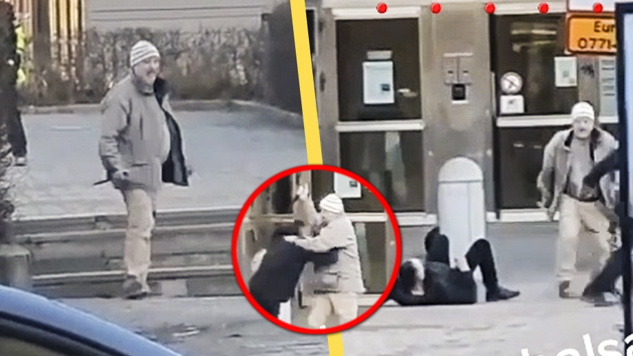 VIDEO: Här hugger palestinier ned polis vid polishuset i Norrköping