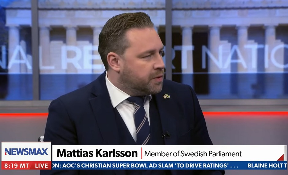 Mattias Karlsson (SD) i amerikansk tv om Sveriges förfall