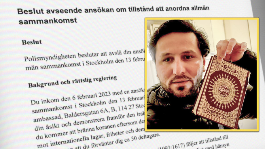 Kristen irakier nekas bränna koranen i Stockholm – ”Islamisk lag står över svensk lag”