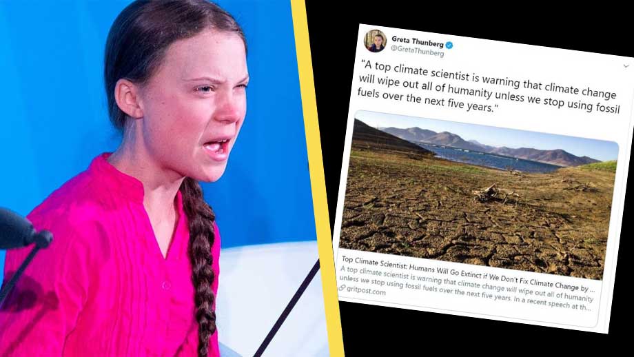 Greta Thunberg varnade för att jorden går under om 5 år – för 5 år sedan