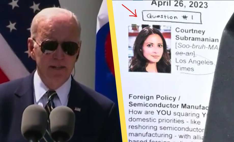 Här har Biden förberetts med journalisters frågor i förväg
