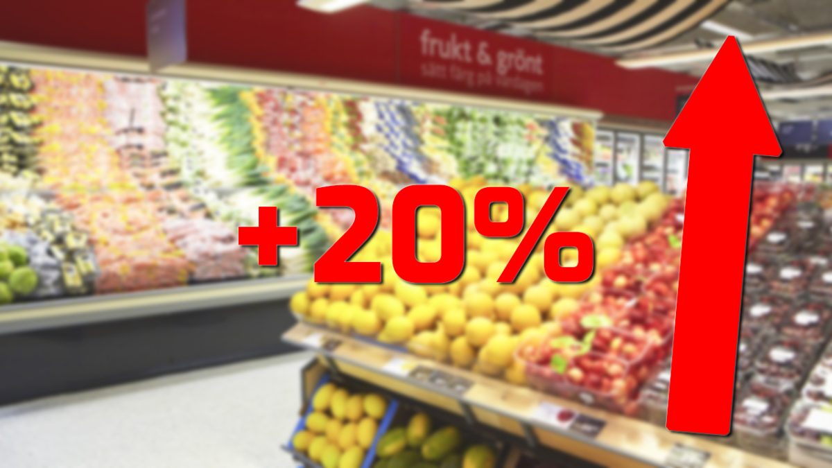 SCB: Maten 20 procent DYRARE än för ett år sedan