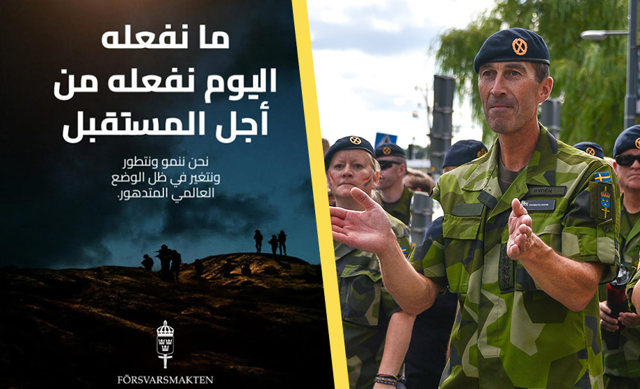 Försvarsmakten gör reklam på arabiska