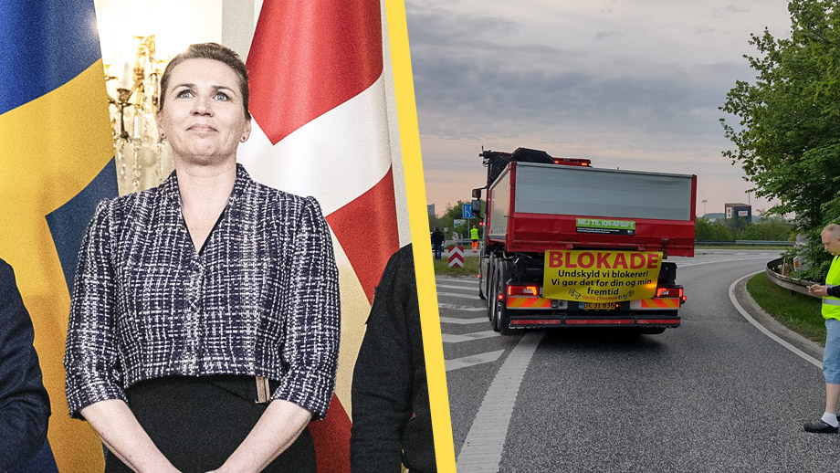 Danska åkare blockerar vägar i protest mot ny klimatskatt