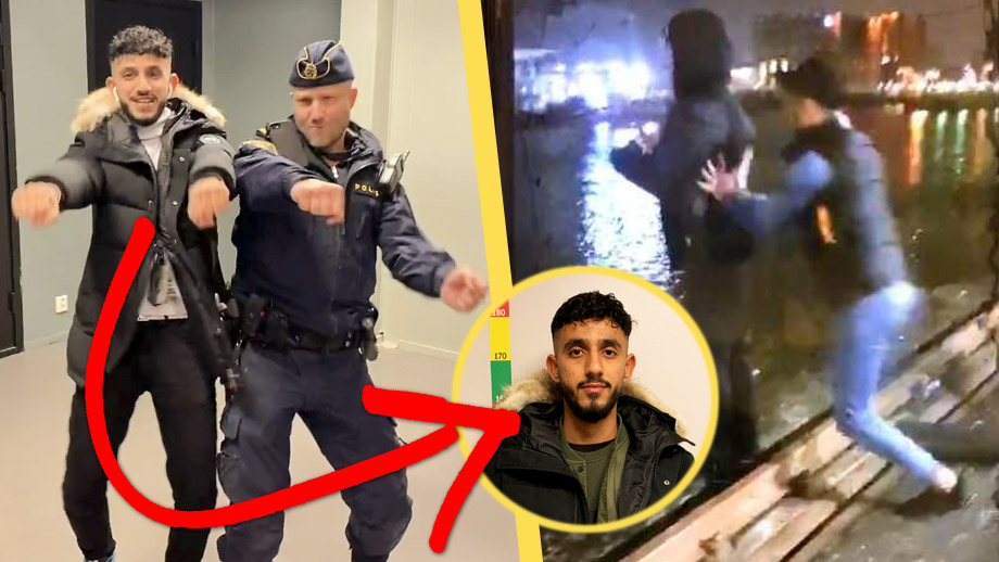 Här dansar polisen med åtalad för knuff av ukrainsk man i vattnet