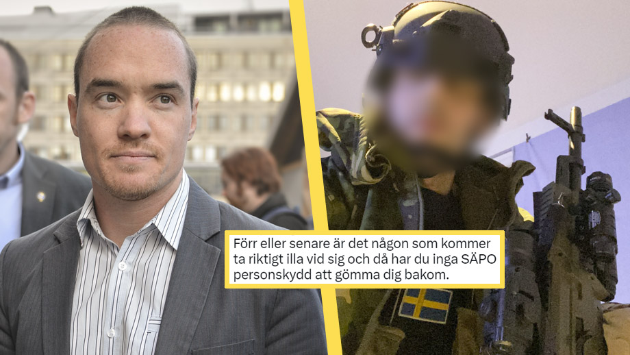 Kent Ekeroth (SD) hotas av man som utger sig för att vara officer