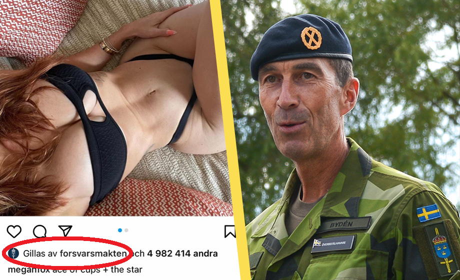 Försvarsmakten gillade bikinibild på Instagram