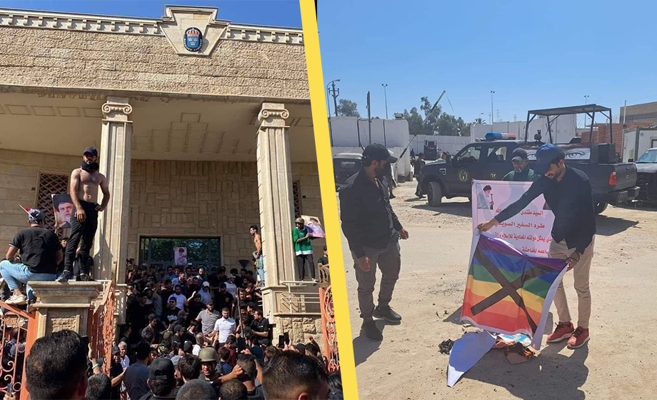 VIDEO: Muslimer stormar svenska ambassaden i Irak