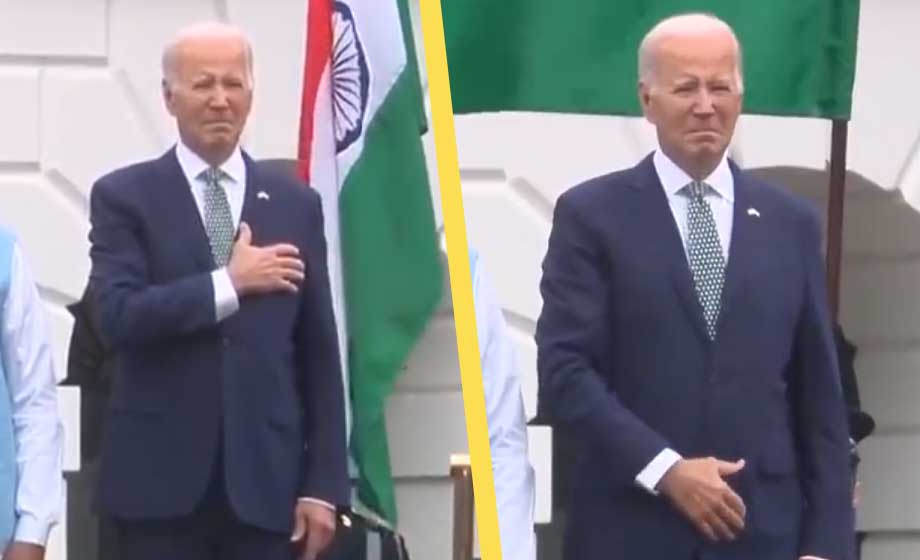 VIDEO: Joe Biden misstar indiska nationalsången för den amerikanska
