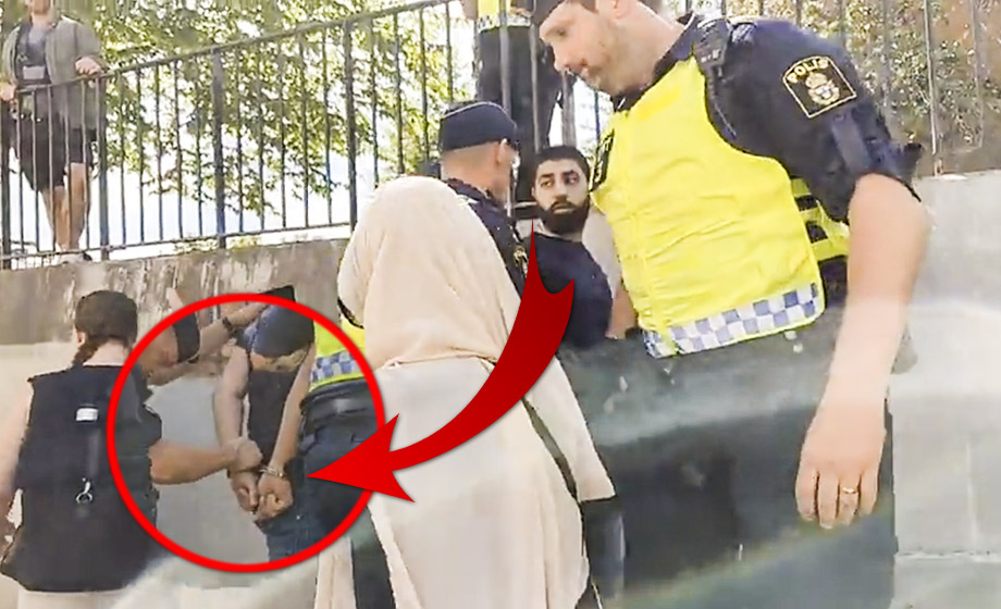 Här grips stenkastare vid koranbränning på Södermalm