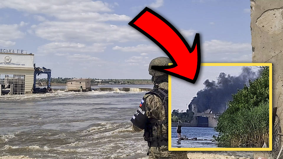 VIDEO: Kachovka-dammen har beskjutits av Ukraina flera gånger