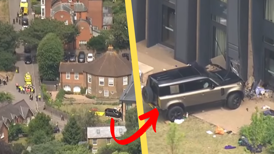 Stadsjeep kraschade i engelsk skola – nio skadade