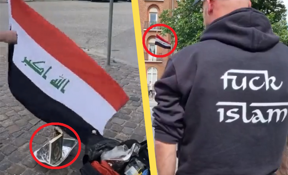 VIDEO: Danskar bränner koranen och kliver på Iraks flagga – irakier stormar ambassadområde