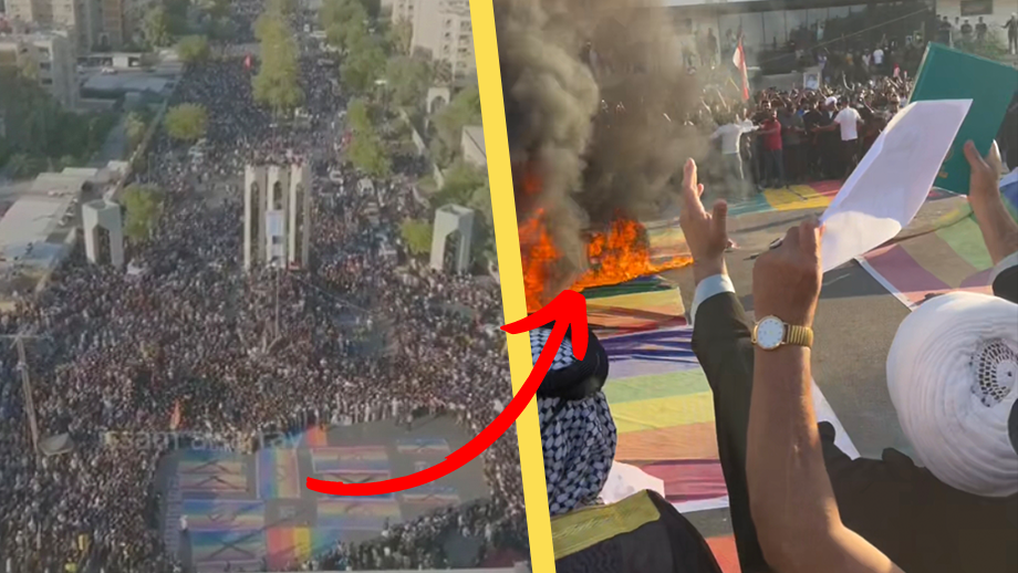 Ny protest utanför svenska ambassaden i Irak – bränner Prideflaggor