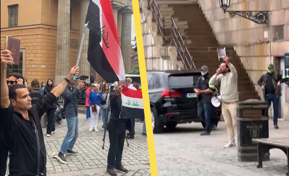 VIDEO: Koranbränning utanför riksdagen