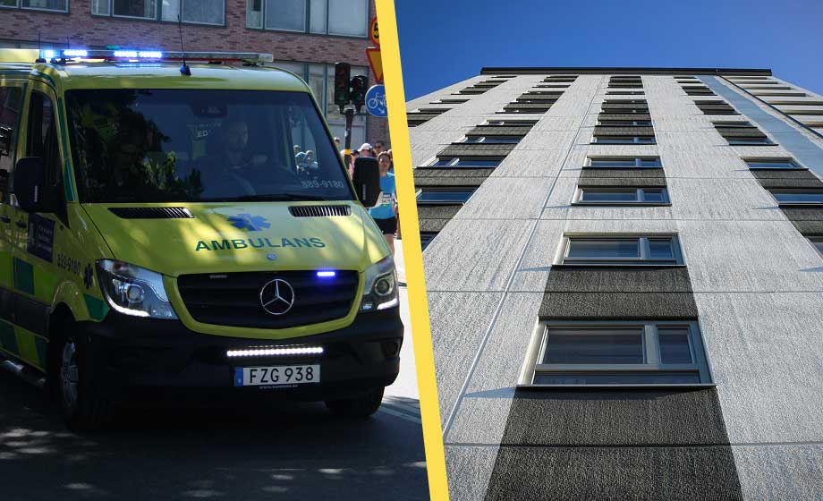 Kvinna död efter fall från fjärde våningen