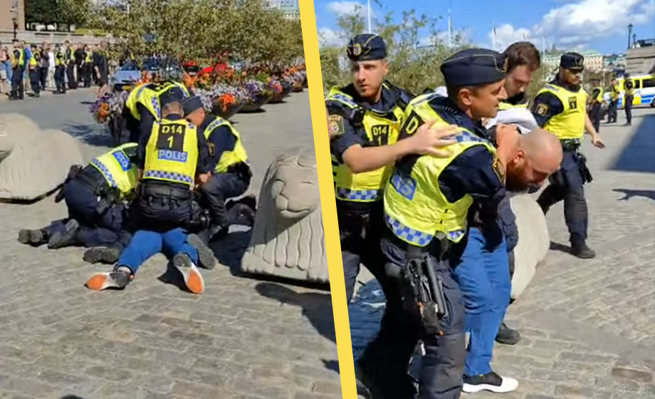 VIDEO: Polisingripande vid koranbränning