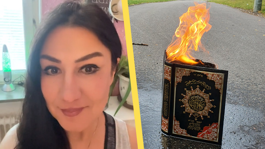 Kvinna med muslimsk bakgrund bränner koranen i Stockholm – ”All religion ska utrotas”