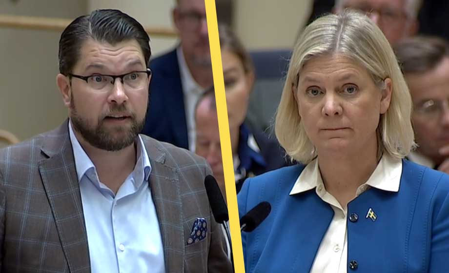 VIDEO: Åkesson ryter till mot Andersson i debatt
