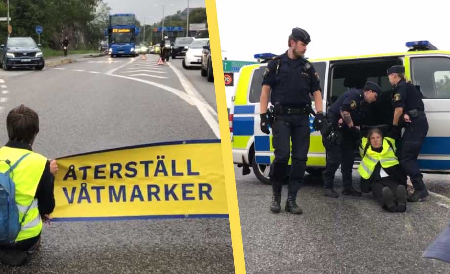 Klimatextremister i nytt sabotage mot rusningstrafiken