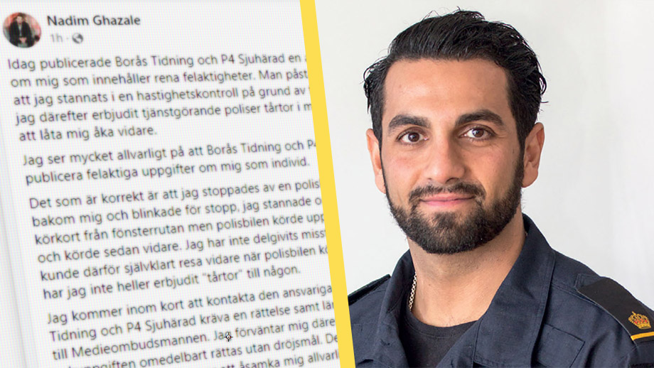 Nadim Ghazale om fartkontrollen: ”Jag stoppades av en polisbil”