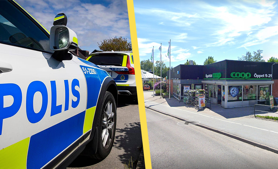 Två knivhuggna utanför matbutik