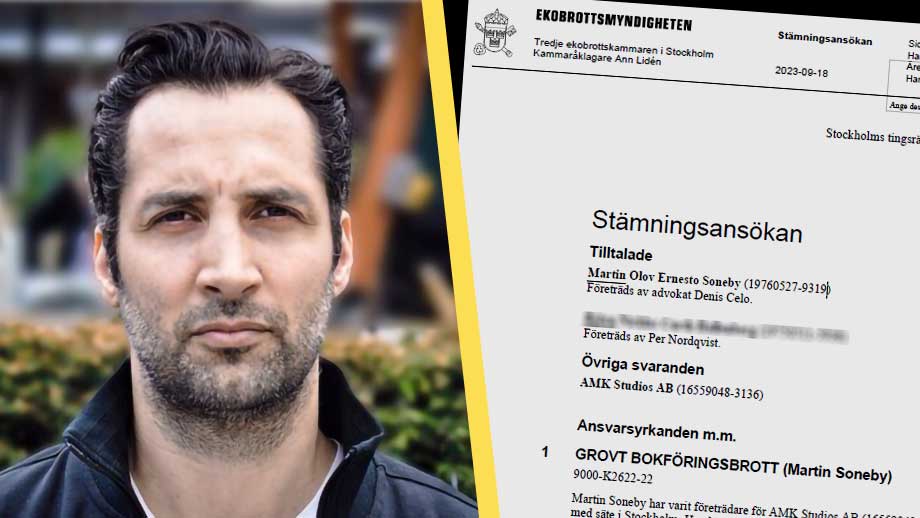 Vänsterkomikern Martin Soneby åtalas för grova ekobrott
