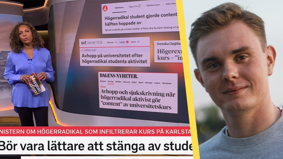 SVT anmäls för grova hot-anklagelser mot högerstudent