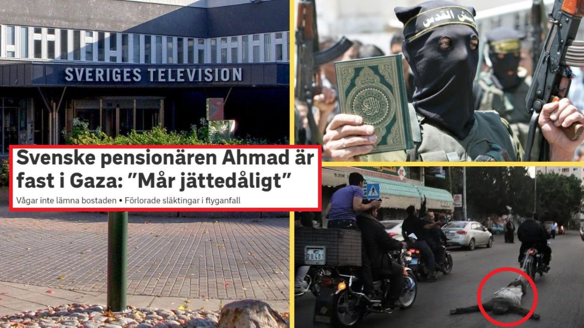 SVT rycker ut: ”Svensk pensionär fast i Gaza” – palestinier på semester i hemlandet