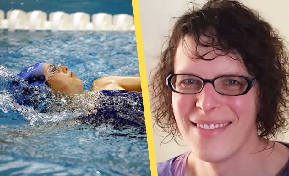 50-årig man tävlade mot 13-åriga flickor i simning