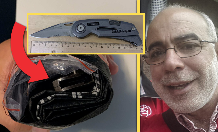 Böter för S-politiker som tog med kniv till domstolen