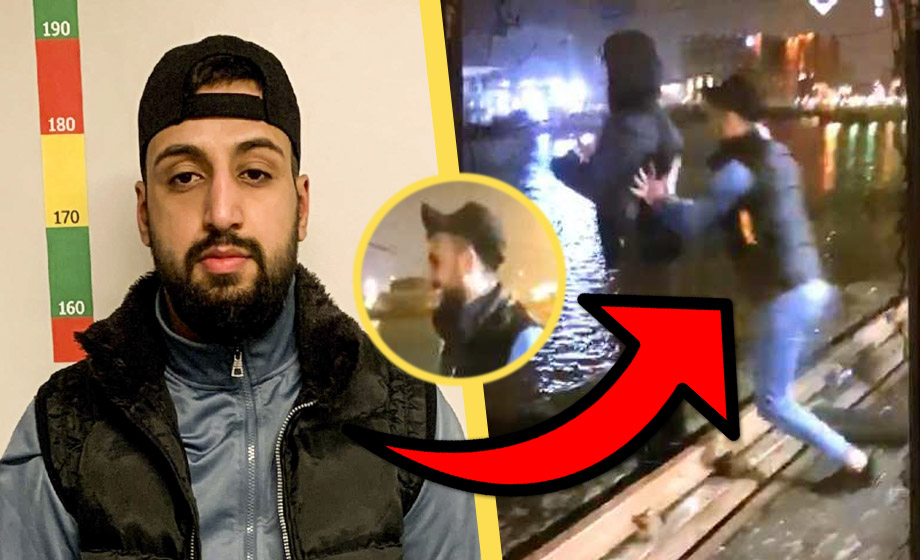 En döms för att ha knuffat ukrainsk man i vattnet