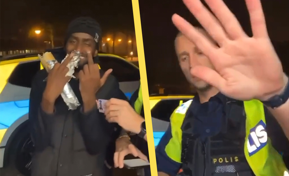 VIDEO: Kebab-gangstern till polisen – ”Vad ska du göra – horungar jag knullar er”