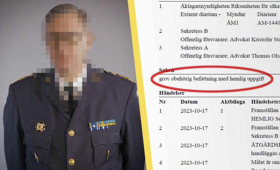 Tv-kände överstelöjtnanten misstänks för grov obehörig befattning med hemlig uppgift