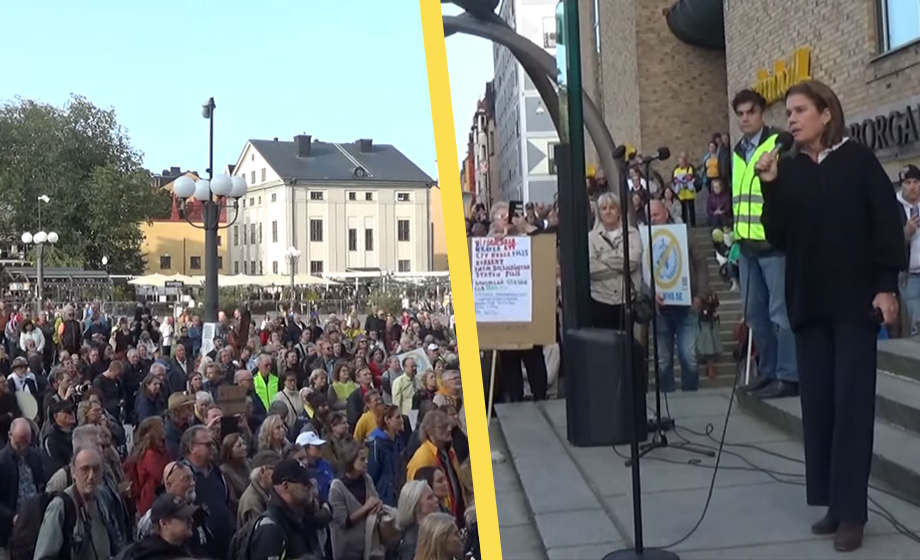 Stor uppslutning vid manifestation mot svenskt WHO-medlemskap