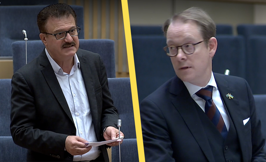Se utrikesministerns pik till Socialdemokraternas ”Hamas-kramare” i riksdagen
