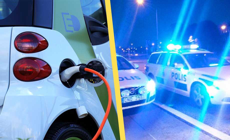 Långsam elbil orsakade polisutryckning