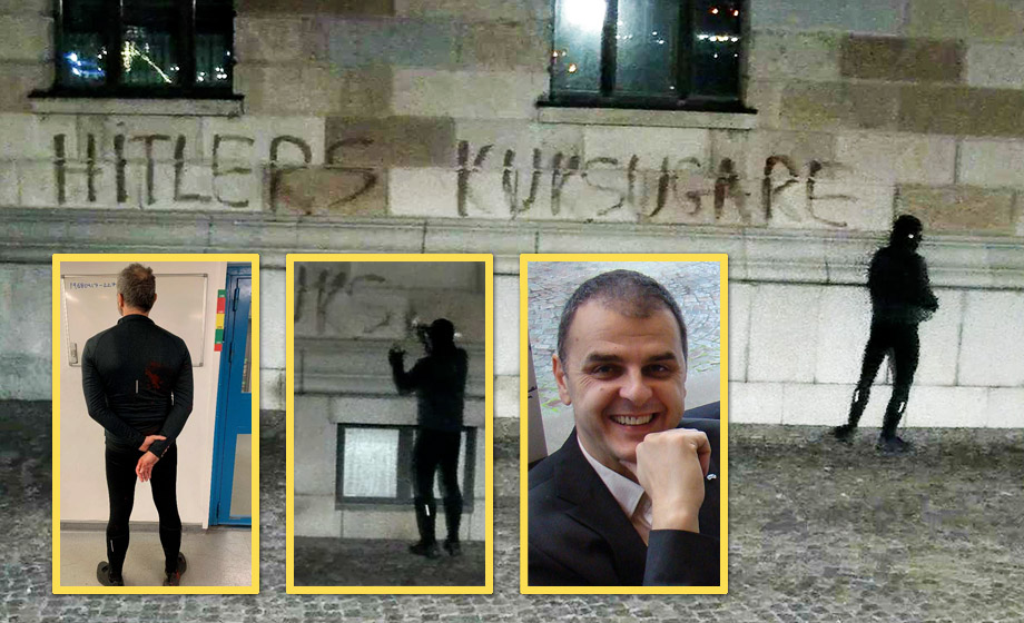 ”Hitlers kuksugare” – här klottrar L-toppen på Nationalmuseum