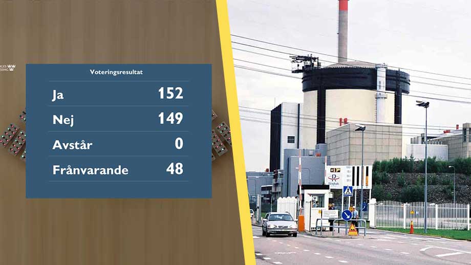 Riksdagen sa ja till Tidöpartiernas kärnkraftsutbyggnad