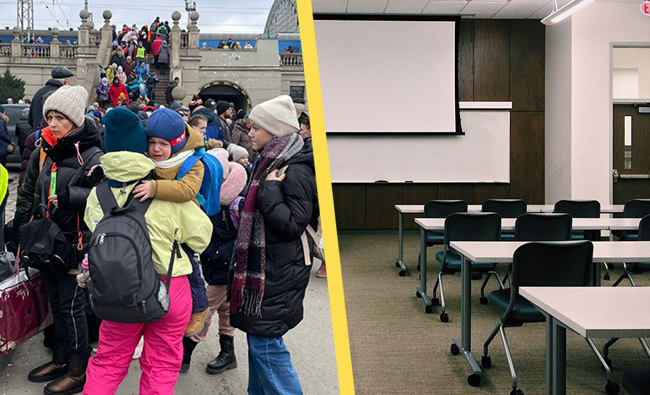 Ukrainska flyktingar lär sig akademikersvenska