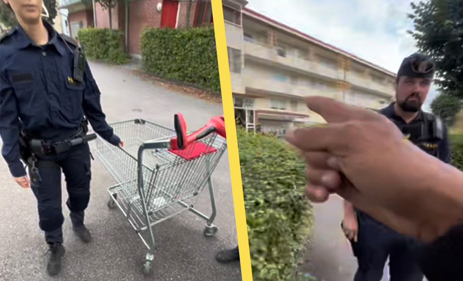 VIDEO: Polisen konfronterar ”kundvagns-turken”