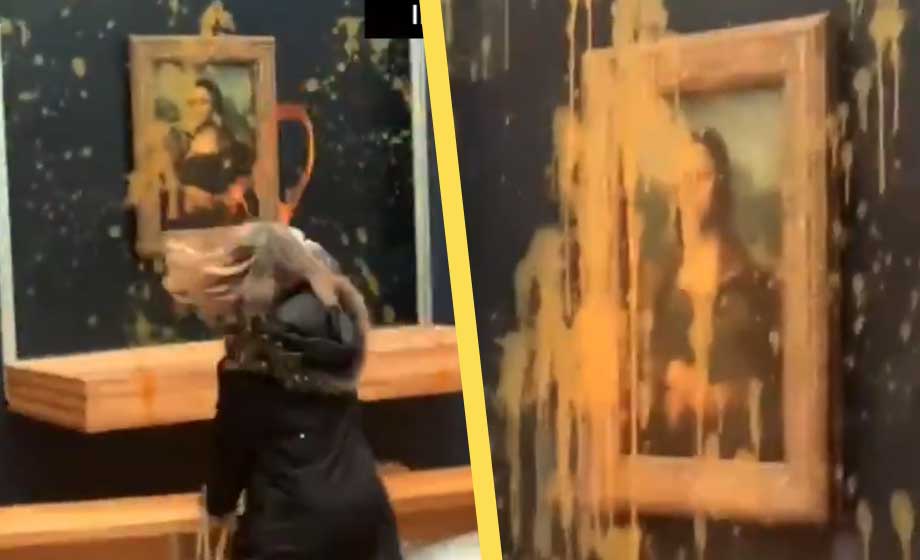 Klimatextremister i sabotageattack mot Mona Lisa