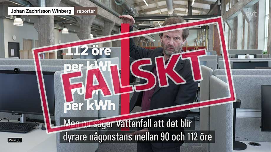 SVT sågar regeringens kärnkraftsplaner med falska siffror