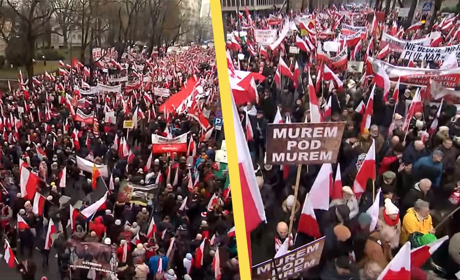 Tusentals polacker i protest mot regeringen