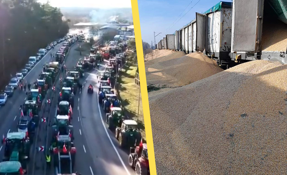 Polska bönder blockerar gränsen mot Ukraina och Tyskland