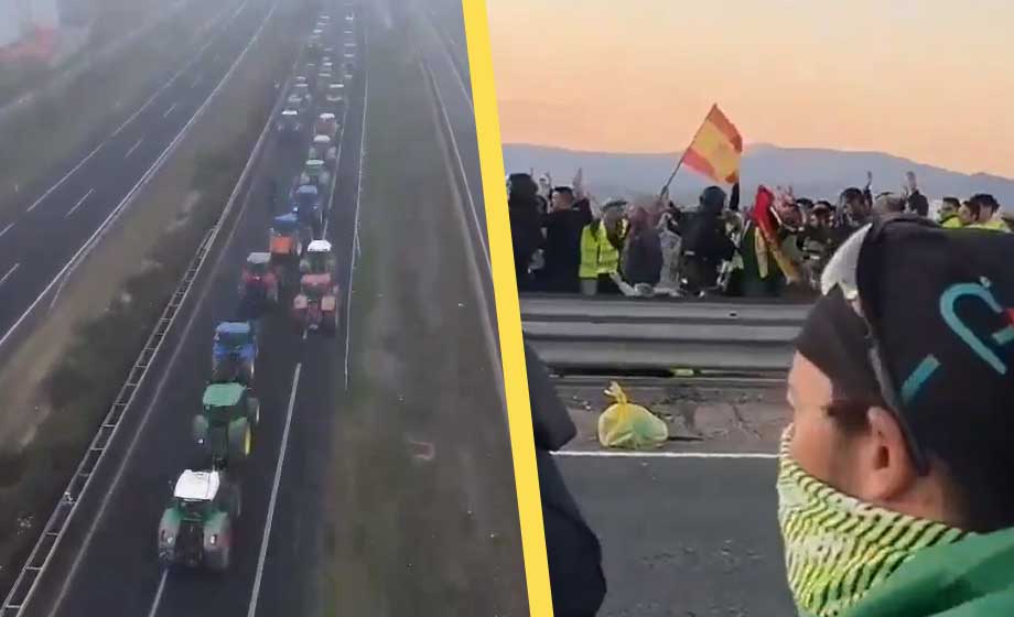 Bondeupproret sprider sig till Spanien